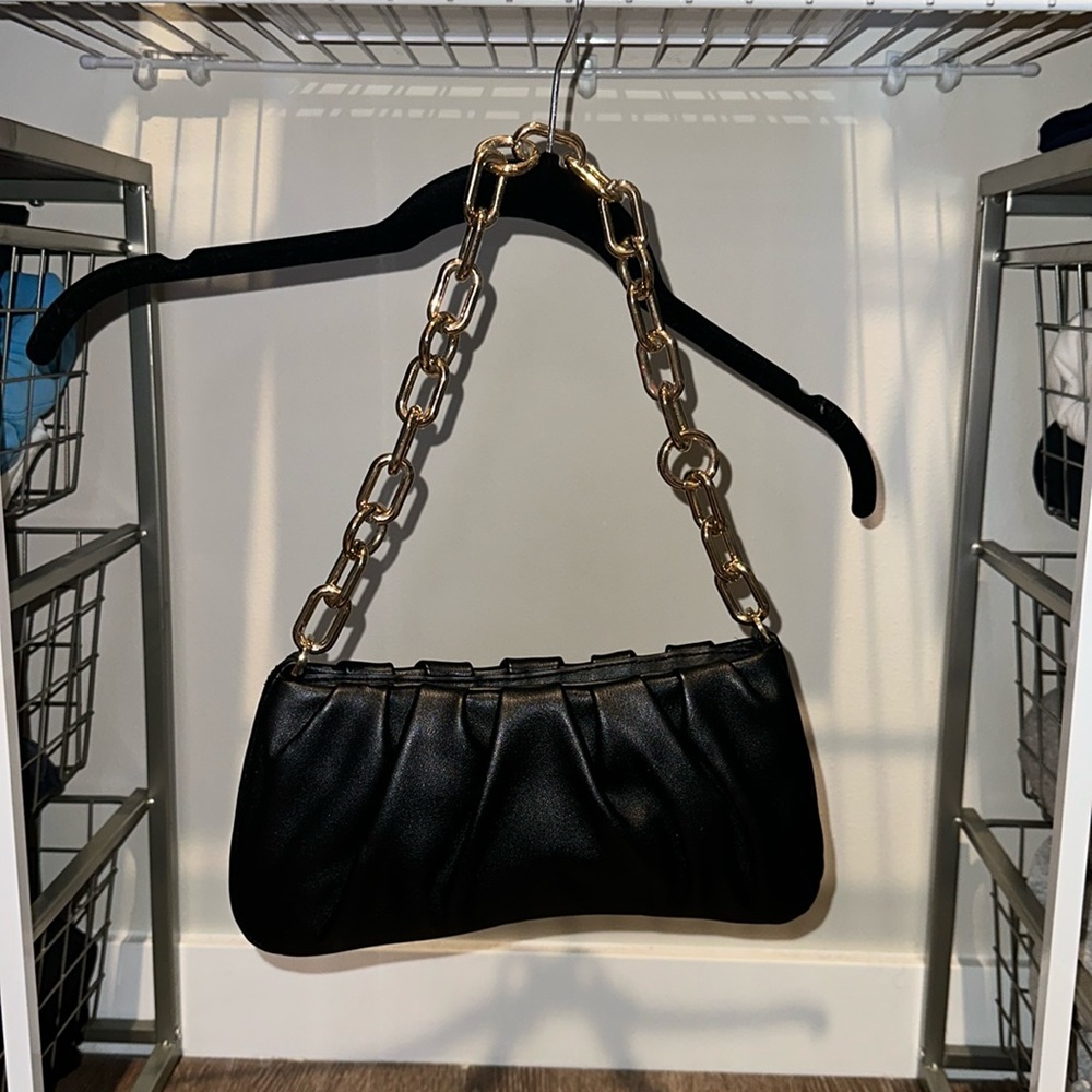 Target A New Day Black Shoulder Purse Gold Chain Strap